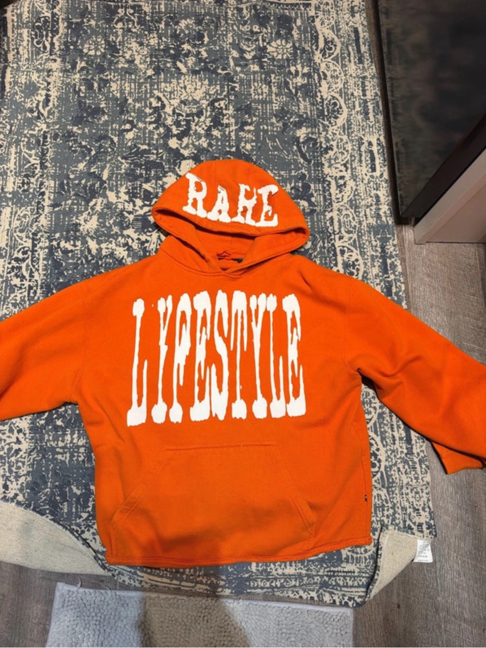 Mens Orange 'LIFESTYLE' Hoodie